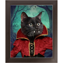 Load image into Gallery viewer, Vampiracle - Halloween & Vampires Inspired Custom Pet Portrait Framed Satin Paper Print
