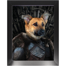Load image into Gallery viewer, Snow Doubt - Game Of Thrones Inspired Custom Pet Portrait Framed Satin Paper Print