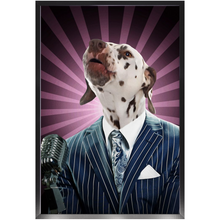 Load image into Gallery viewer, To The Moon - Frank Sinatra & Singer Inspired Custom Pet Portrait Framed Satin Paper Print
