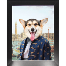 Load image into Gallery viewer, Canal Desire - Old Renaissance Inspired Custom Pet Portrait Framed Satin Paper Print