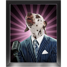 Load image into Gallery viewer, To The Moon - Frank Sinatra & Singer Inspired Custom Pet Portrait Framed Satin Paper Print