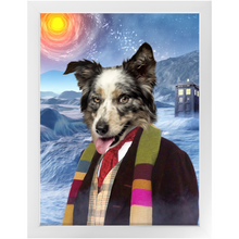 Load image into Gallery viewer, Doctor Hoot - Doctor Who Inspired Custom Pet Portrait Framed Satin Paper Print