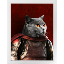 Load image into Gallery viewer, Sir Tendoom - Game of Thrones Inspired Custom Pet Portrait Framed Satin Paper Print