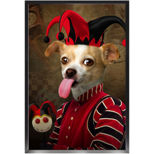 Load image into Gallery viewer, Jest Kidding - Jester, Clowns & Renaissance Inspired Custom Pet Portrait Framed Satin Paper Print