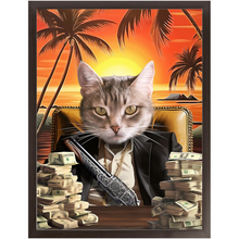 Load image into Gallery viewer, SAY HELLO TO MY LITTLE FRIEND - Scarface Inspired Custom Pet Portrait Framed Satin Paper Print