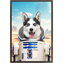 Load image into Gallery viewer, R.2.D.TOO - R2D2 & Star Wars Inspired Custom Pet Portrait Framed Satin Paper Print