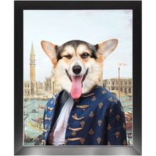 Load image into Gallery viewer, Canal Desire - Old Renaissance Inspired Custom Pet Portrait Framed Satin Paper Print