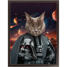 Load image into Gallery viewer, BATH EVADER IN SPACE - Darth Vader & Star Wars Inspired Custom Pet Portrait Framed Satin Paper Print