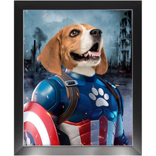 Load image into Gallery viewer, CAPTAIN KIBBLES - Custom Pet Portrait Framed Satin Paper Print