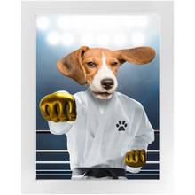 Load image into Gallery viewer, Pork Chop - Karate & Martial Arts Inspired Custom Pet Portrait Framed Satin Paper Print