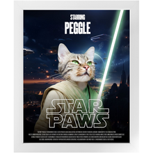 Load image into Gallery viewer, STAR PAWS Movie Poster - Star Wars Inspired Custom Pet Portrait Framed Satin Paper Print
