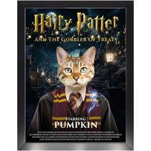Load image into Gallery viewer, HAIRY PATTER Movie Poster - Harry Potter Inspired Custom Pet Portrait Framed Satin Paper Print