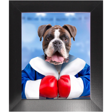 Load image into Gallery viewer, Underdog- Boxing & Sports Inspired Custom Pet Portrait Framed Satin Paper Print