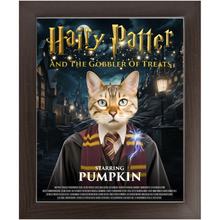 Load image into Gallery viewer, HAIRY PATTER Movie Poster - Harry Potter Inspired Custom Pet Portrait Framed Satin Paper Print
