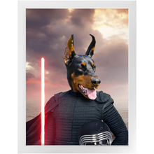 Load image into Gallery viewer, Bark Lord - Kylo Ren & Star Wars Inspired Custom Pet Portrait Framed Satin Paper Print