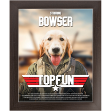 Load image into Gallery viewer, TOP FUN Movie Poster - Top Gun Inspired Custom Pet Portrait Framed Satin Paper Print