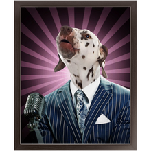 Load image into Gallery viewer, To The Moon - Frank Sinatra & Singer Inspired Custom Pet Portrait Framed Satin Paper Print