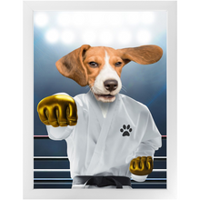 Load image into Gallery viewer, Pork Chop - Karate & Martial Arts Inspired Custom Pet Portrait Framed Satin Paper Print