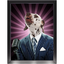 Load image into Gallery viewer, To The Moon - Frank Sinatra & Singer Inspired Custom Pet Portrait Framed Satin Paper Print