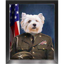 Load image into Gallery viewer, GENERAL I. ZING - Military General Inspired Custom Pet Portrait Framed Satin Paper Print