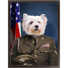 Load image into Gallery viewer, GENERAL I. ZING - Military General Inspired Custom Pet Portrait Framed Satin Paper Print