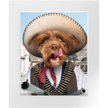 Load image into Gallery viewer, A Pawfull Of Pesos - Mexican Bandit Inspired Custom Pet Portrait Framed Satin Paper Print