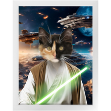 Load image into Gallery viewer, FLUKE CARCHASER IN SPACE - Jedi Luke Skywalker & Star Wars Inspired Custom Pet Portrait Framed Satin Paper Print
