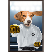 Load image into Gallery viewer, Pork Chop - Karate & Martial Arts Inspired Custom Pet Portrait Framed Satin Paper Print