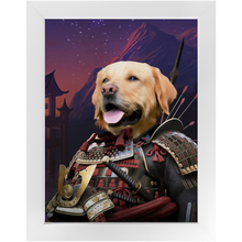 Load image into Gallery viewer, SAMUWRY SMILE - Samurai Inspired Custom Pet Portrait Framed Satin Paper Print