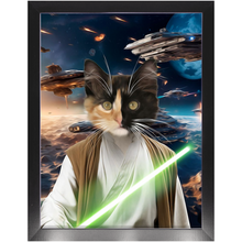 Load image into Gallery viewer, FLUKE CARCHASER IN SPACE - Jedi Luke Skywalker & Star Wars Inspired Custom Pet Portrait Framed Satin Paper Print