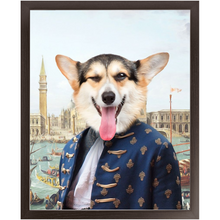 Load image into Gallery viewer, Canal Desire - Old Renaissance Inspired Custom Pet Portrait Framed Satin Paper Print