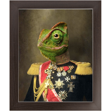 Load image into Gallery viewer, GENERAL LEE AMESS - Renaissance Inspired Custom Pet Portrait Framed Satin Paper Print