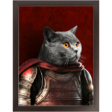 Load image into Gallery viewer, Sir Tendoom - Game of Thrones Inspired Custom Pet Portrait Framed Satin Paper Print
