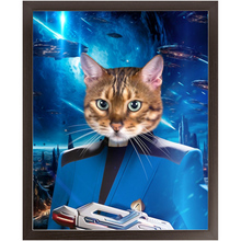 Load image into Gallery viewer, BONE CRUSHER IN SPACE - Star Trek Inspired Custom Pet Portrait Framed Satin Paper Print