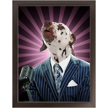 Load image into Gallery viewer, To The Moon - Frank Sinatra & Singer Inspired Custom Pet Portrait Framed Satin Paper Print