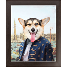 Load image into Gallery viewer, Canal Desire - Old Renaissance Inspired Custom Pet Portrait Framed Satin Paper Print