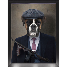 Load image into Gallery viewer, Big Jobs - Peaky Blinders & Gangster Inspired Custom Pet Portrait Framed Satin Paper Print