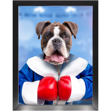 Load image into Gallery viewer, Underdog- Boxing & Sports Inspired Custom Pet Portrait Framed Satin Paper Print