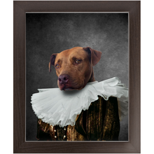 Load image into Gallery viewer, Duchess Courage - Renaissance Inspired Custom Pet Portrait Framed Satin Paper Print