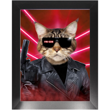 Load image into Gallery viewer, Kyle B Bakk - Arnold Schwarzenegger The Terminator Inspired Custom Pet Portrait Framed Satin Paper Print