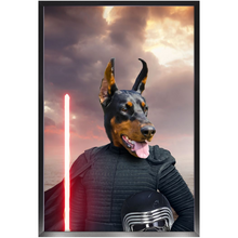 Load image into Gallery viewer, Bark Lord - Kylo Ren & Star Wars Inspired Custom Pet Portrait Framed Satin Paper Print