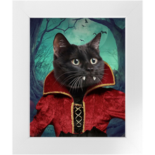 Load image into Gallery viewer, Vampiracle - Halloween & Vampires Inspired Custom Pet Portrait Framed Satin Paper Print