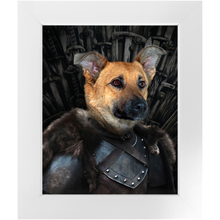 Load image into Gallery viewer, Snow Doubt - Game Of Thrones Inspired Custom Pet Portrait Framed Satin Paper Print