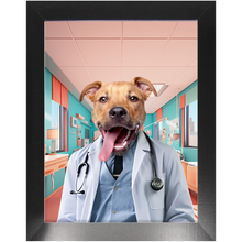Load image into Gallery viewer, LOVE DOCTOR - Doctor Inspired Custom Pet Portrait Framed Satin Paper Print