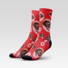 Load image into Gallery viewer, Doughnuts Custom Pet Socks - Personalized With Your Pet's Face