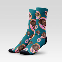 Load image into Gallery viewer, Doughnuts Custom Pet Socks - Personalized With Your Pet's Face