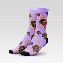 Load image into Gallery viewer, Doughnuts Custom Pet Socks - Personalized With Your Pet's Face