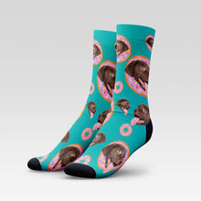 Load image into Gallery viewer, Doughnuts Custom Pet Socks - Personalized With Your Pet's Face