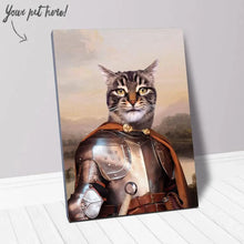Load image into Gallery viewer, Knight In Brown Satin - Renaissance Inspired Custom Pet Portrait Canvas
