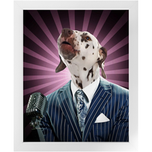Load image into Gallery viewer, To The Moon - Frank Sinatra & Singer Inspired Custom Pet Portrait Framed Satin Paper Print